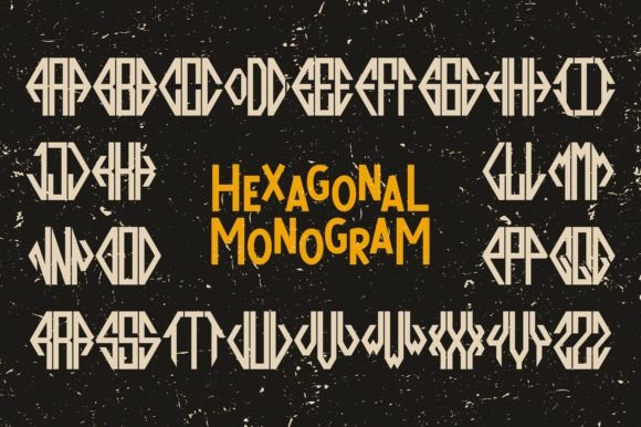 Hexagonal Monogram: A Display Font That Elevates Handmade Products
