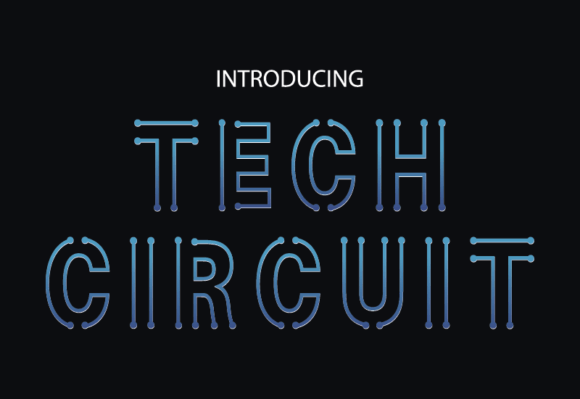 Tech Circuit: A Futuristic Display Font for Digital Design